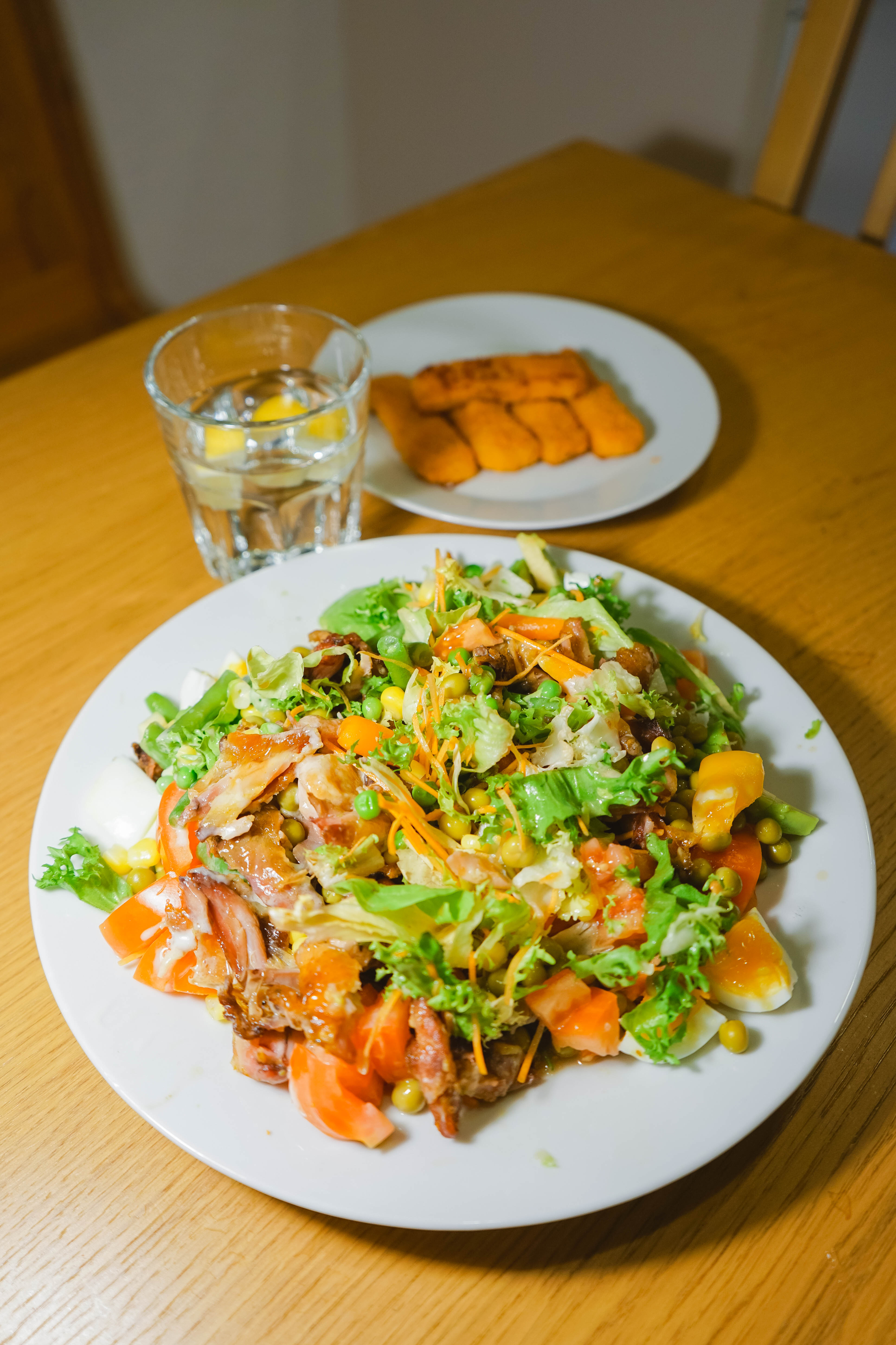 Salad with Fried Cod